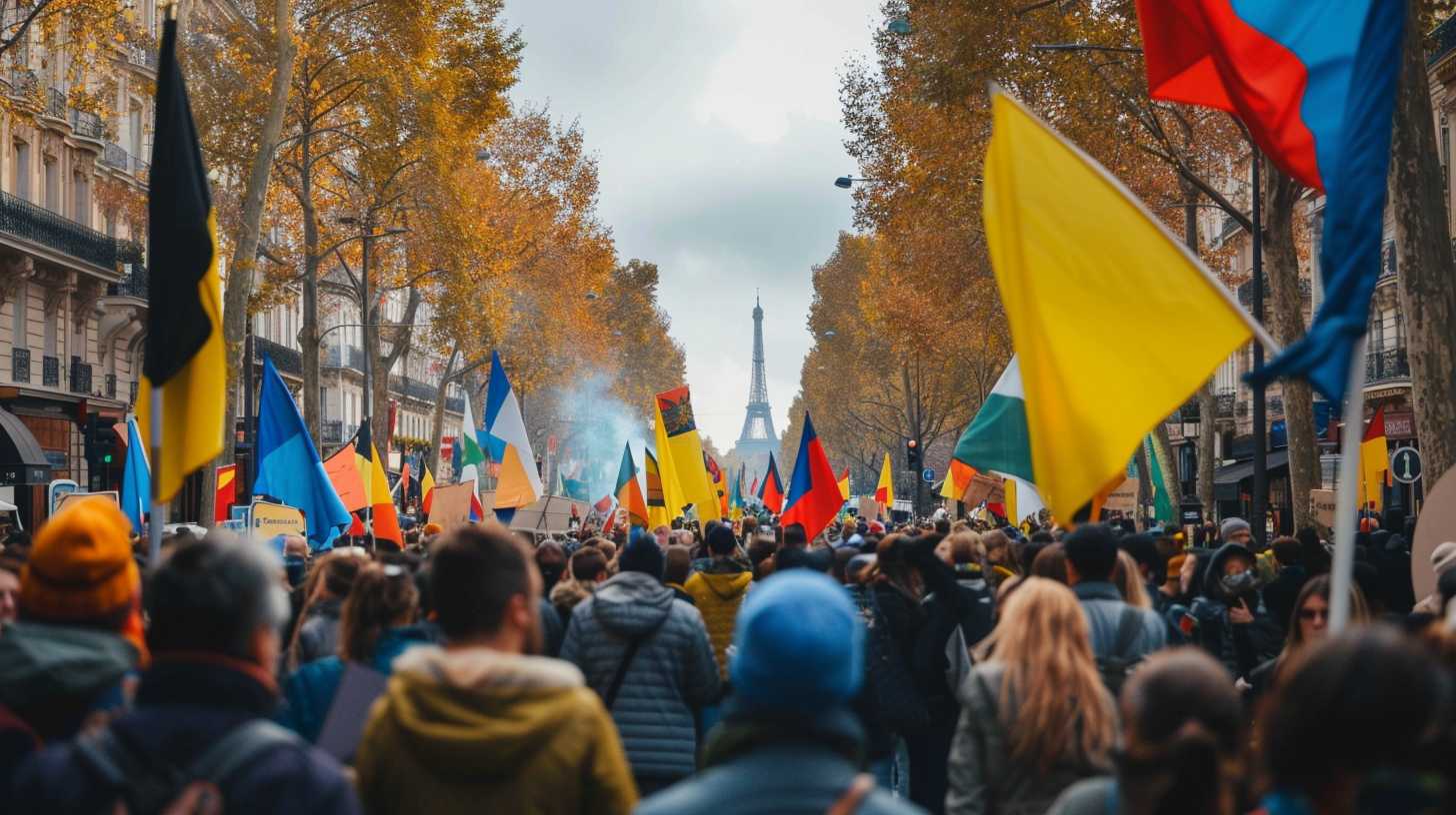 Manifestations de soutien à l'Ukraine en Europe à l'occasion des deux ans de la guerre